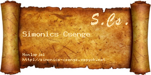 Simonics Csenge névjegykártya